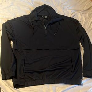 ZYIA Black 1/4 zip pullover with Kangaroo Pouch pockets